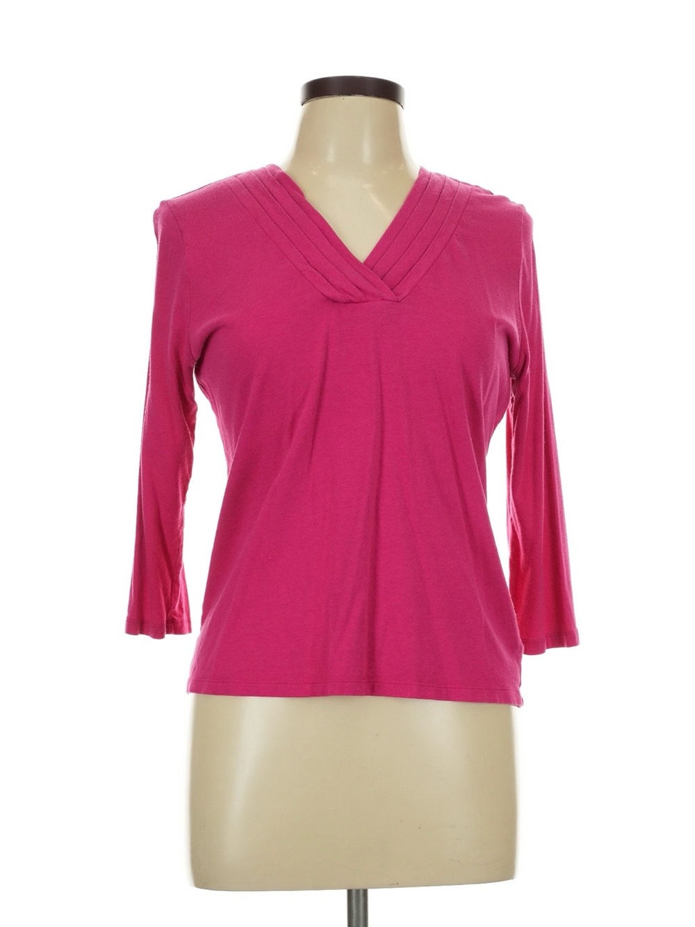 Talbots Bright Pink V-Neck Long Sleeve Top